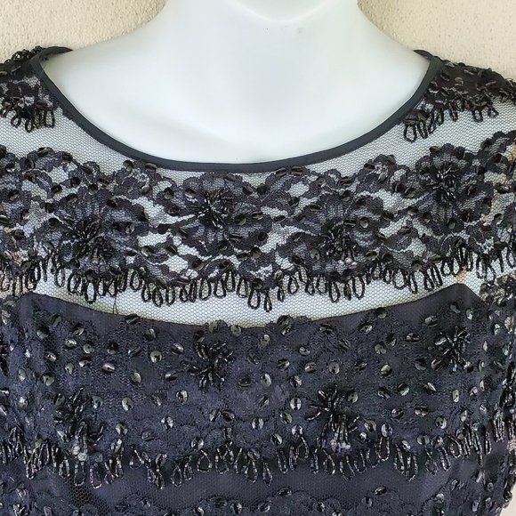 Black Hand Beaded Miss Elliette Dress Vintage New with tags - Picture 2 of 9